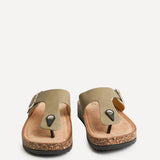 View Taupe Soft Footbed Flat Sandals