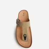 View Taupe Soft Footbed Flat Sandals