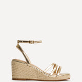 Virtue Gold Faux Leather Espadrille Wedge