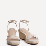 Virtue Nude Faux Leather Espadrille Wedge