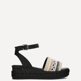 Vista Black Espadrille Flatform Sandals