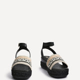 Vista Black Espadrille Flatform Sandals