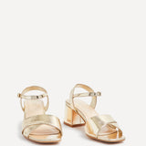 Vivian Wide Fit Gold Block Heel Sandals