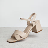 Vivian Wide Fit Nude Block Heel Sandals