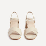 Vivian Wide Fit Nude Block Heel Sandals