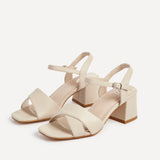 Vivian Wide Fit Nude Block Heel Sandals