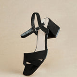 Vivian Wide Fit Black Block Heel Sandals