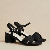 Vivian Wide Fit Black Block Heel Sandals