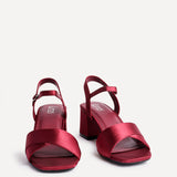Vivian Wide Fit Burgundy Block Heel Sandals