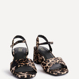 Vivian Wide Fit Leopard Block Heel Sandals