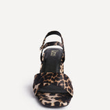 Vivian Wide Fit Leopard Block Heel Sandals
