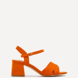 Vivian Wide Fit Orange Block Heel Sandals