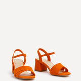 Vivian Wide Fit Orange Block Heel Sandals