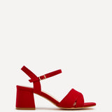 Vivian Wide Fit Red Block Heel Sandals