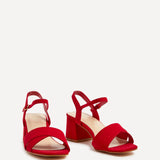 Vivian Wide Fit Red Block Heel Sandals