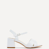 Vivian Wide Fit White Block Heel Sandals
