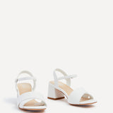Vivian Wide Fit White Block Heel Sandals