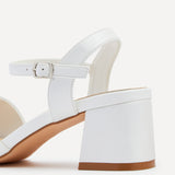 Vivian Wide Fit White Block Heel Sandals