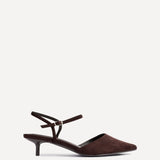 Vogue Brown Faux Suede Kitten Court Heels