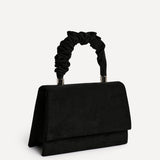 Vow Black Faux Suede Satchel Bag