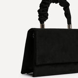 Vow Black Faux Suede Satchel Bag