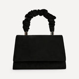 Vow Black Faux Suede Satchel Bag