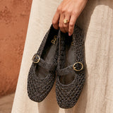 Verona Brown Handwoven Mary Jane Pumps
