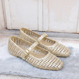 Vienna Gold Mary Jane Flats