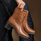 Wander Brown Heeled Ankle Boots
