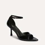 Wanted Black Faux Leather Pointed Toe Heels