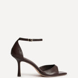 Wanted Brown Faux Leather Pointed Toe Heels