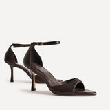 Wanted Brown Faux Leather Pointed Toe Heels