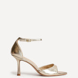 Wanted Gold Faux Leather Pointed Toe Heels
