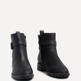 Watson Black Buckle Ankle Boots