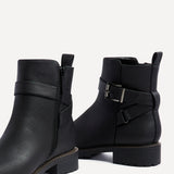 Watson Black Buckle Ankle Boots