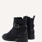 Watson Black Buckle Ankle Boots