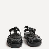 Wave Black Jelly Flat Sandals