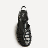Wave Black Jelly Flat Sandals