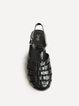 Wave Black Jelly Flat Sandals