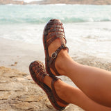 Wave Brown Jelly Flat Sandals
