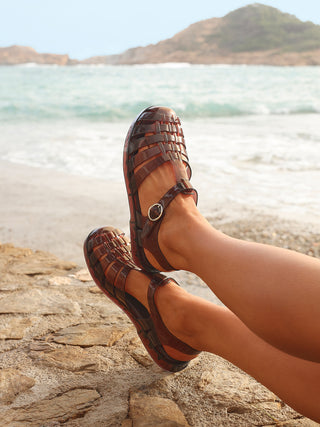 Wave Brown Jelly Flat Sandals