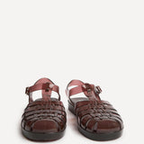 Wave Brown Jelly Flat Sandals