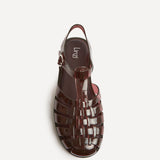 Wave Brown Jelly Flat Sandals