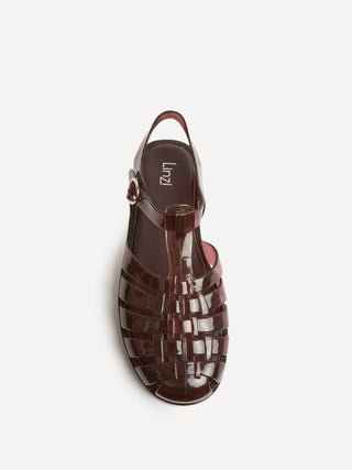 Wave Brown Jelly Flat Sandals