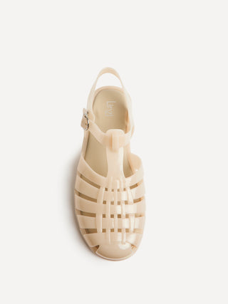 Wave Nude Jelly Flat Sandals