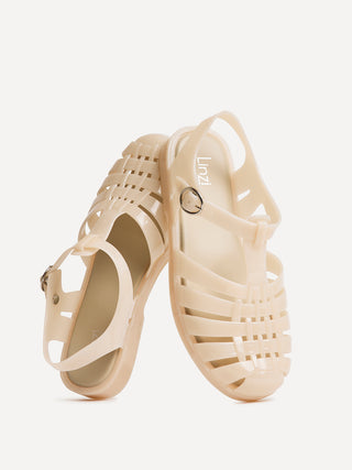 Wave Nude Jelly Flat Sandals