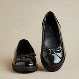 Wendi Wide Fit Black Patent Pumps