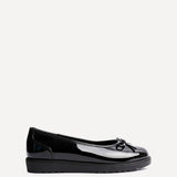 Wendi Wide Fit Black Patent Pumps