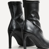 West Black Pointed Heeled Ankle Boots