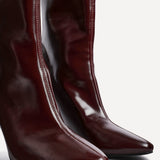 West Burgundy Pointed Heeled Ankle Boots